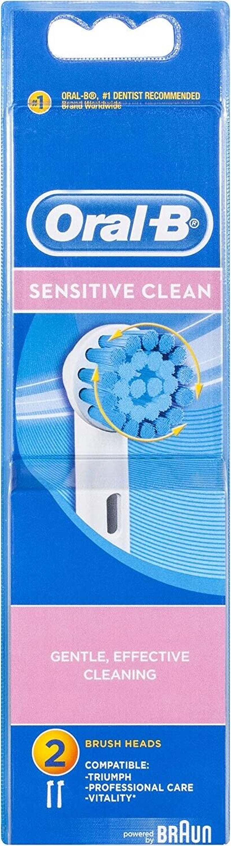 Oral-B Sensitive Replacement Electric Toothbrush Heads Refills, 2 Pack