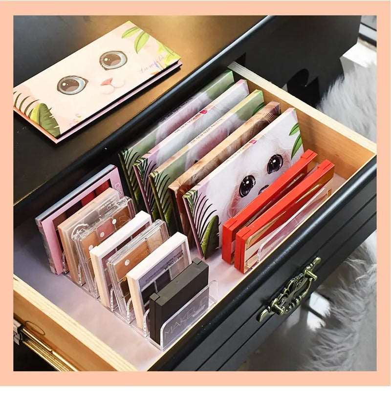 Eye Shadow Tray Storage Rack Transparent Powder Box Desktop Drawer Compartment Color Cosmetics Shelf