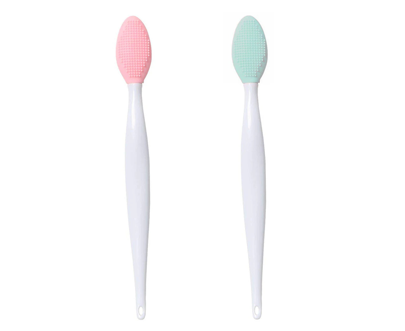 Lip Exfoliating Brush, Lip Brush Tool, Double-Sided Silicone Brush, Lip Exfoliator Brush for Dry Lips, Lip Scrub Brush, Lip Scrubber