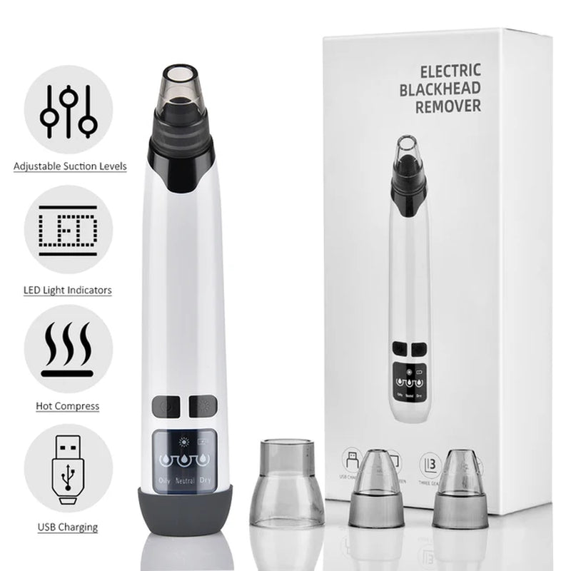 Beauty Electric Blackhead Remover Facial Cleaner Black Point Vacuum Suction Black Head Dots Remover Extractor Skin Care Tools