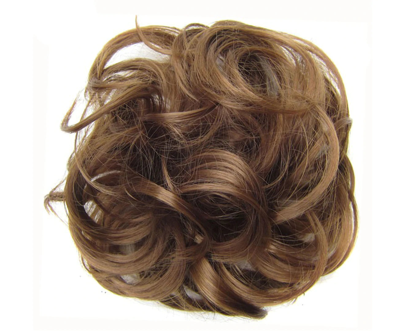 Natural Stunning Curly Hair Extensions Messy Chignon/Bun/Updo Hair Piece – Light Brown