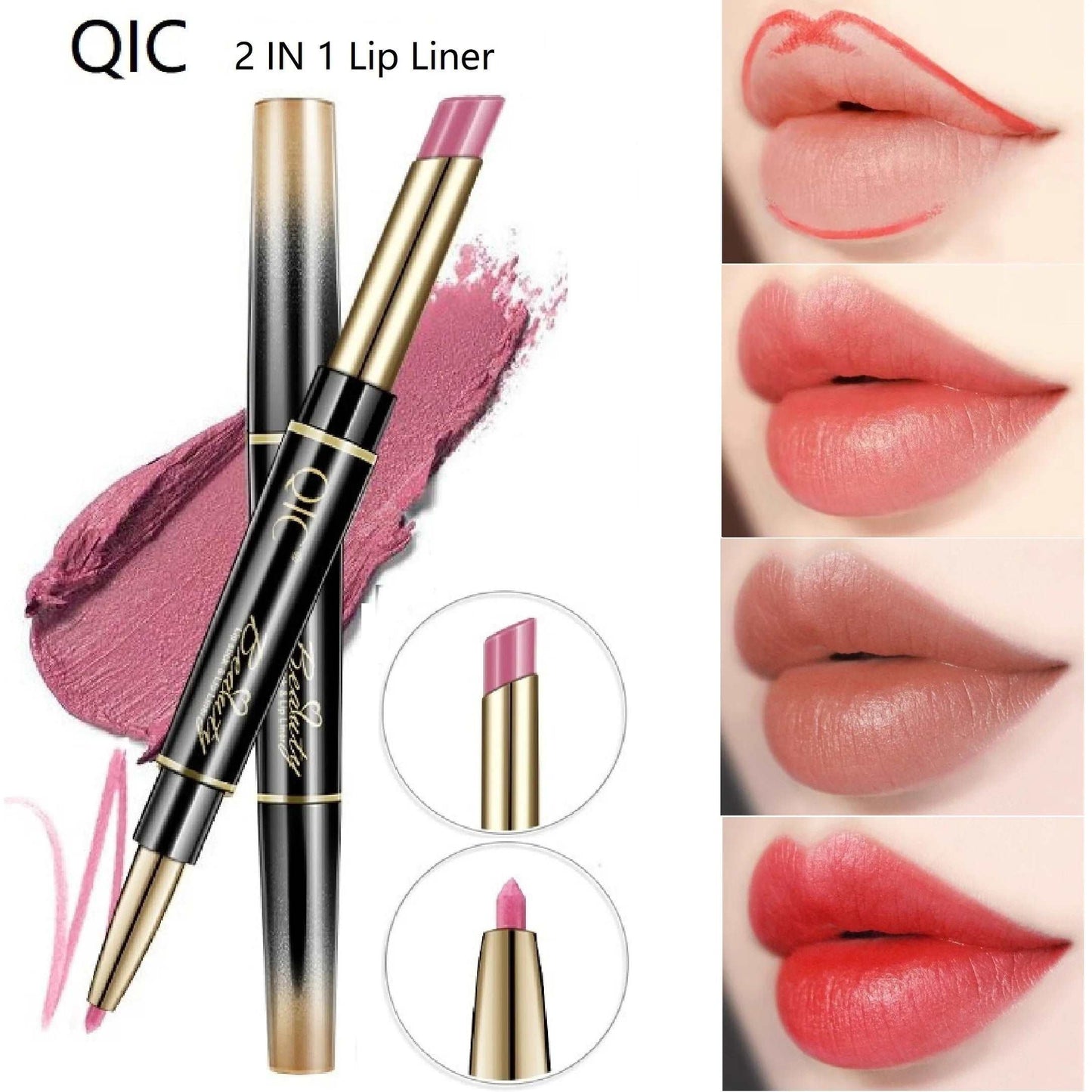 2 in 1 Lipstick Red Lip Liner Pencil Long Lasting Lipliner Pink Waterproof Matte Lip Stick Contouring Lipstic Makeup Cosmetics