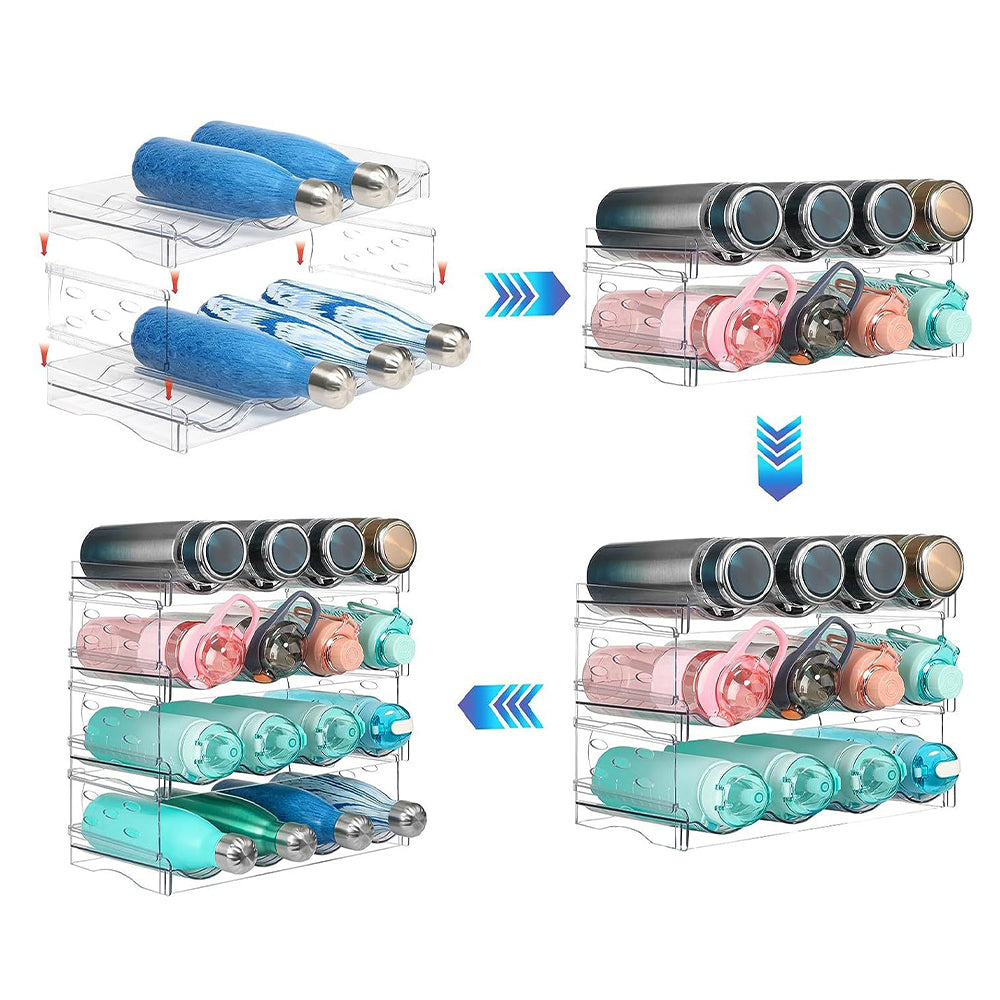 Space-Saving Tire Stackable Water Bottle Organizer Rack - Holds 6/8/12/16 Bottles Securely_6