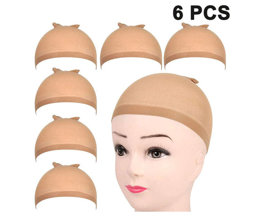 6 Pcs Stocking Wig Caps Light Brown Wig Cap for Lace Front Wig