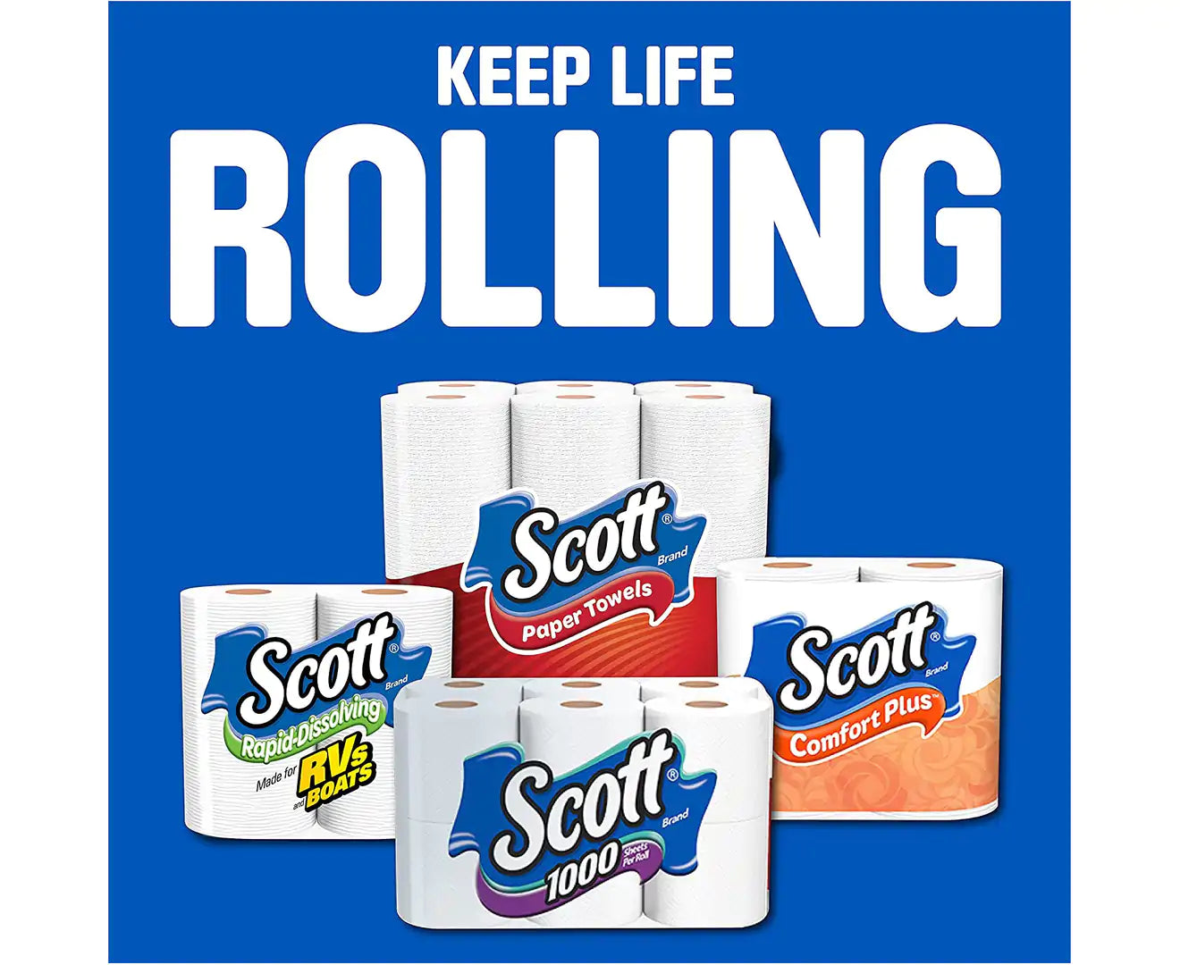 Rapid-Dissolving Toilet Paper, 48 Double Rolls (6 Packs of 8) = 96 Regular Rolls