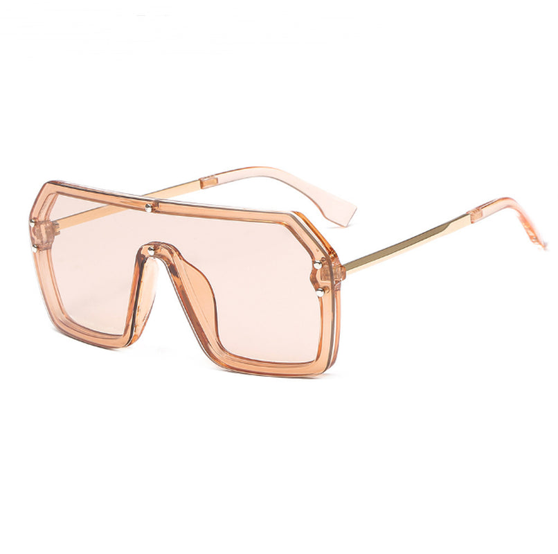 Oversize Sunglasses Fashion Style Square Sun Glasses One Pieces Mirror Lens UV400 Women Men Brands