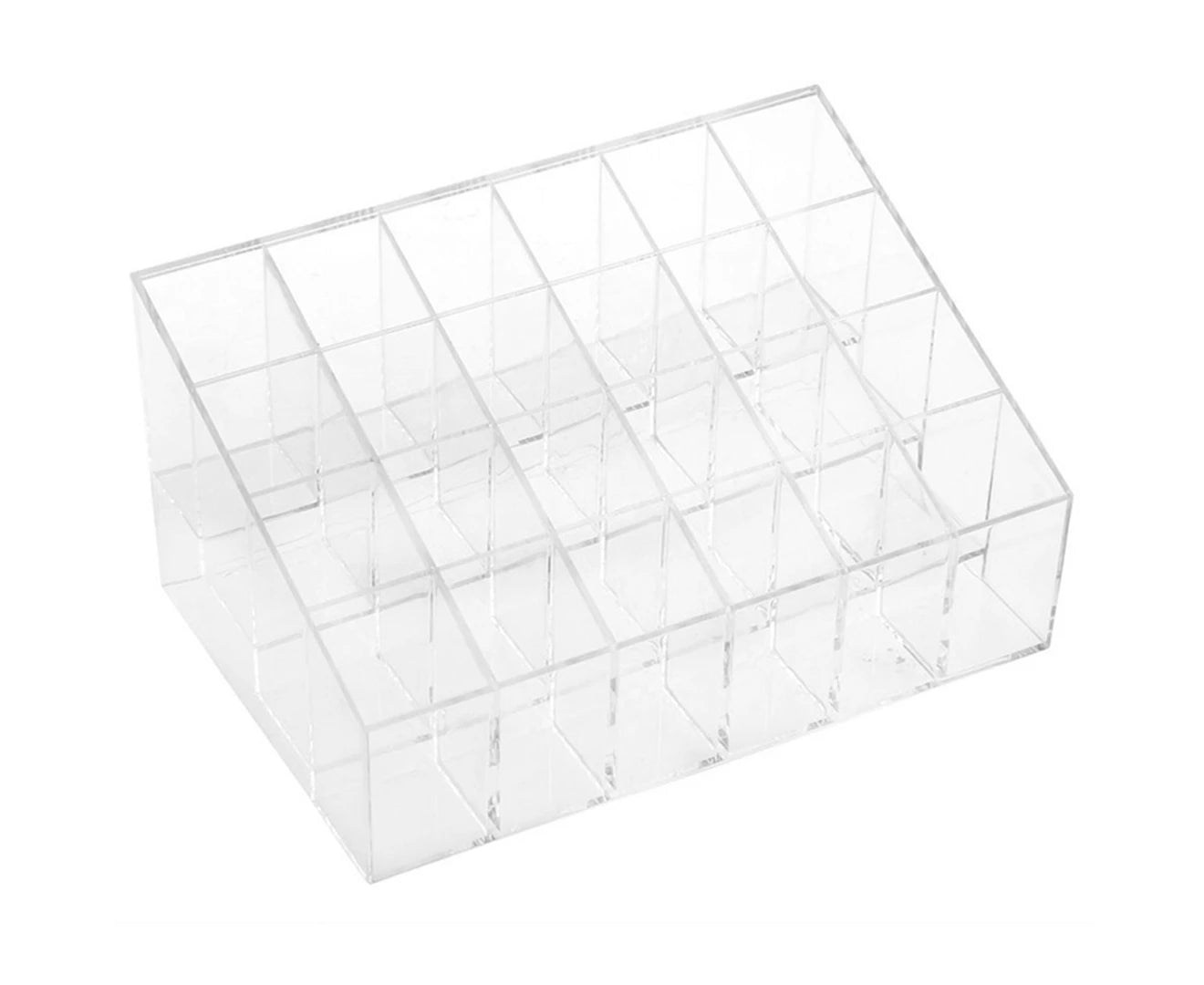 24 Compartment Transparent Cosmetics Display Stand Lipstick Organizer Case