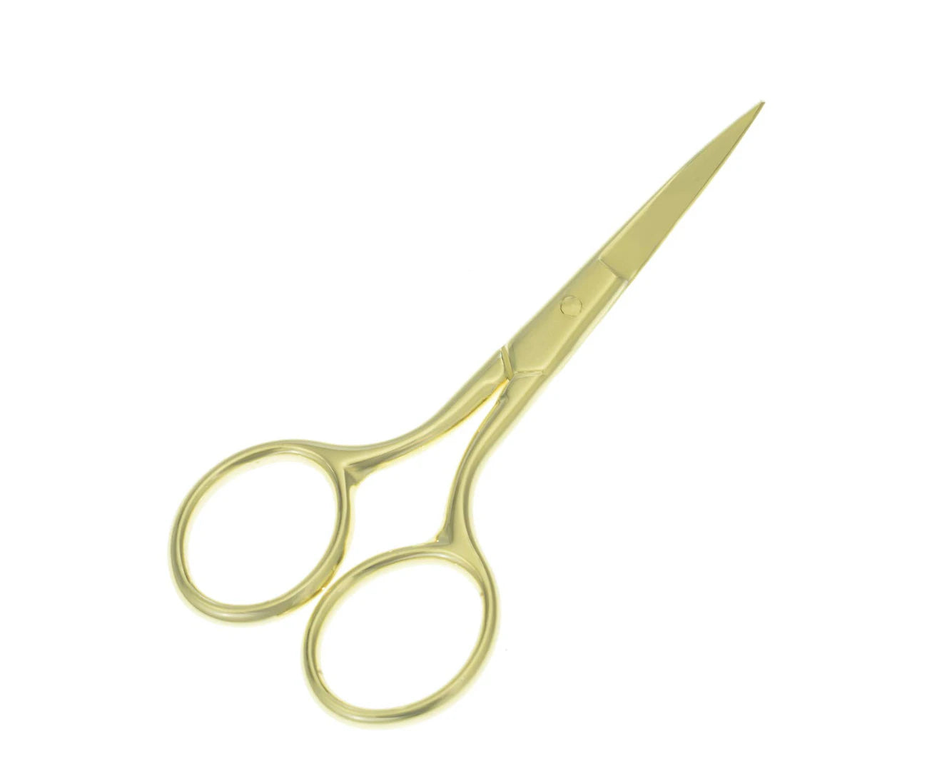 Stainless Steel Fine Straight Professional Grooming Scissors for Personal Care Facial Hair Removal 3.9 Inch (Gold)