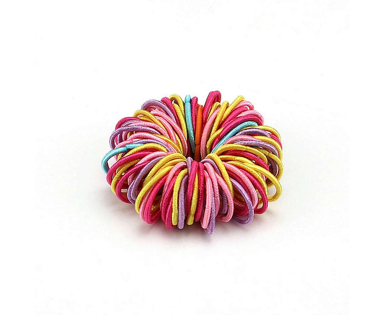 100X Hair Ties Elastic Band Snagless Ponytail Tie School Bubbles Various Colours