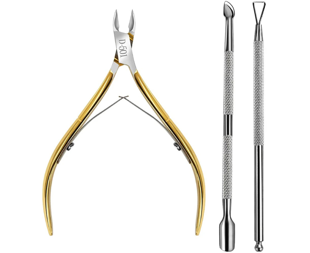 Cuticle Nippers, Cuticle Pusher & Cuticle Peeler,Manicure and Pedicure Cuticle Tools with Cuticle Cutter