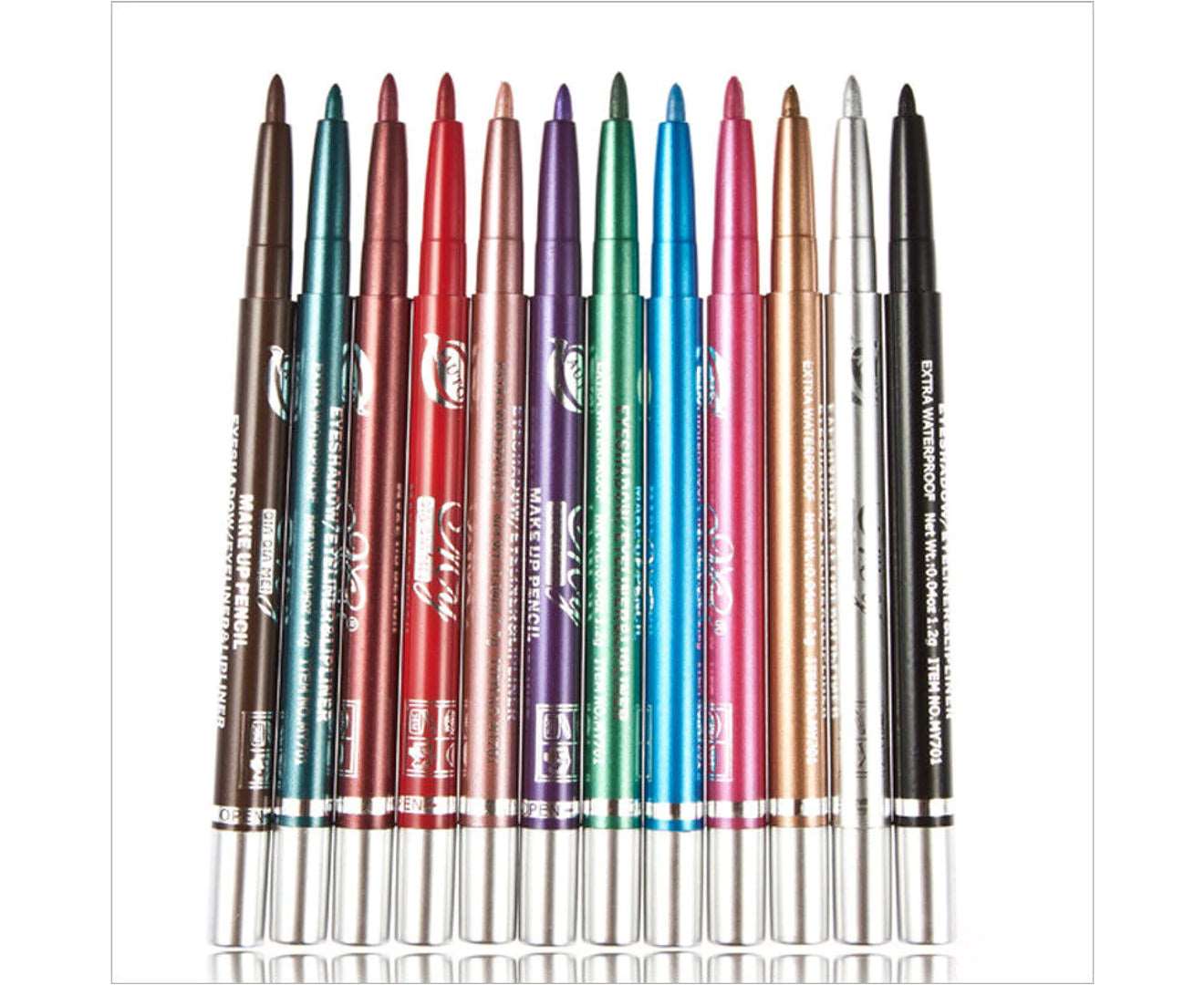 Eyeliner Pencil 12 Color Cosmetic Makeup Pen Set Eye Shadow Glitter