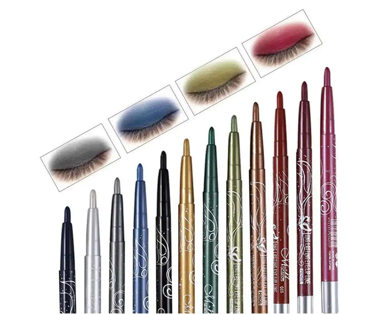 Eyeliner Pencil 12 Color Cosmetic Makeup Pen Set Eye Shadow Glitter