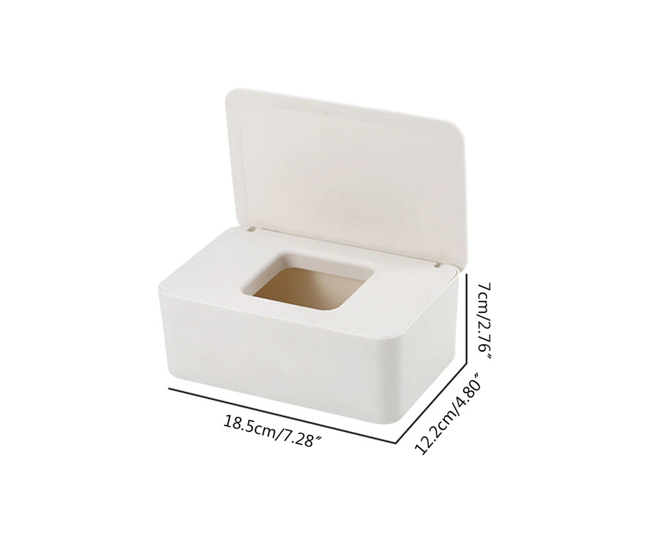 Wet Wipes Dispenser Holder with Lid Tissue Organizer Utility Tabletop Wipes for - White