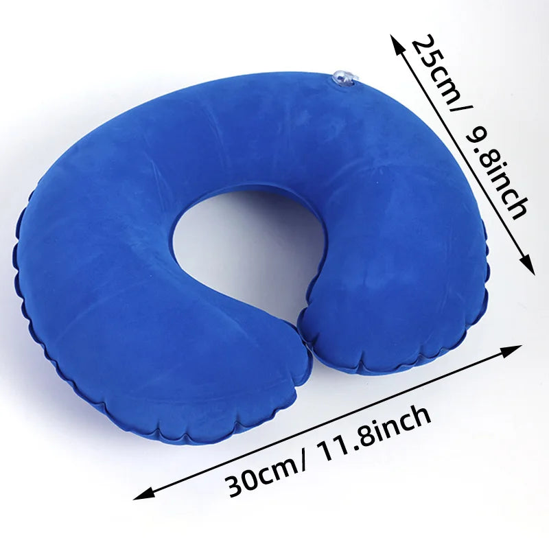 1Pc Inflatable C-Shaped Pillow Travel Neck Pillow Portable round Pillow Cushion