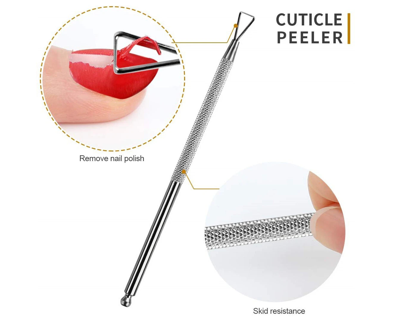 Cuticle Nippers, Cuticle Pusher & Cuticle Peeler,Manicure and Pedicure Cuticle Tools with Cuticle Cutter