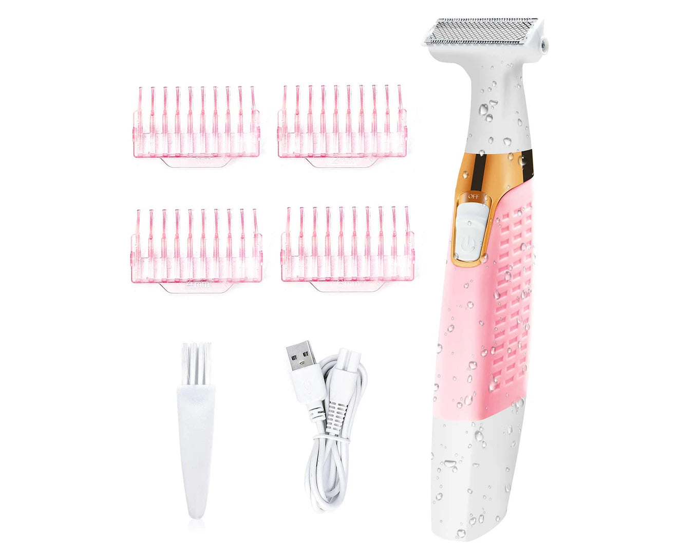 Razors Bikini Trimmer Body Hair Removal for Women’S Lips Underarms Arm Area Wet and Dry Painless with 4 Trimming Combs