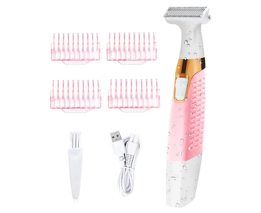 Razors Bikini Trimmer Body Hair Removal for Women’S Lips Underarms Arm Area Wet and Dry Painless with 4 Trimming Combs