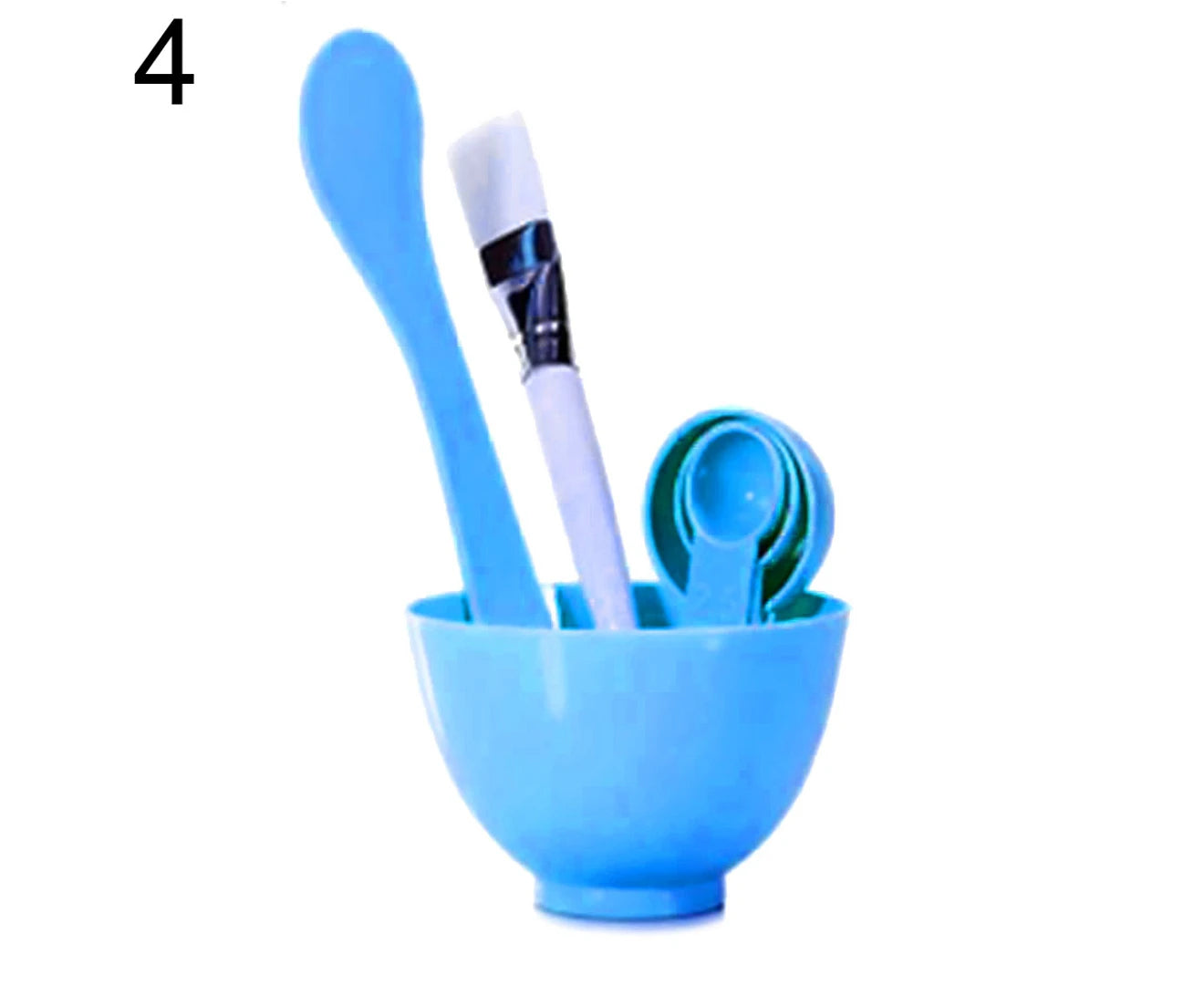 4 in 1 DIY Homemade Makeup Beauty Facial Face Mask Bowl Brush Spoon Stick Tools