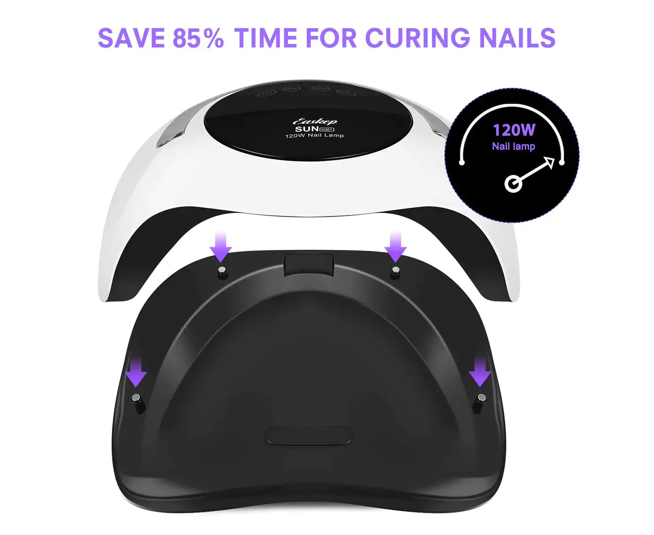 UV LED Nail Lamp 120W Gel Nail Polish UV Light for Nail Dryer Curing Lamp Faster 4 Timer Setting Professional Portable Handle for Fingernail And