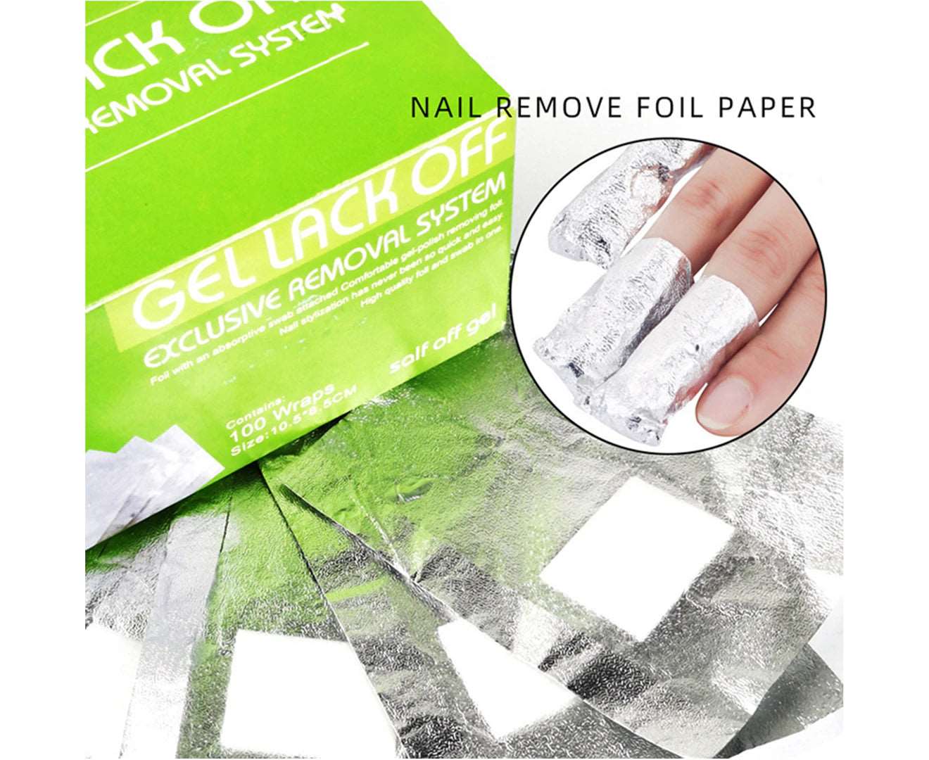 100Pcs Nail Polish Remover Harmless Eco-Friendly User-Friendly Hygienic Labor-Saving Paper Nail Art Soak off Gel Nail Polish Remover Wraps Manicure Tools