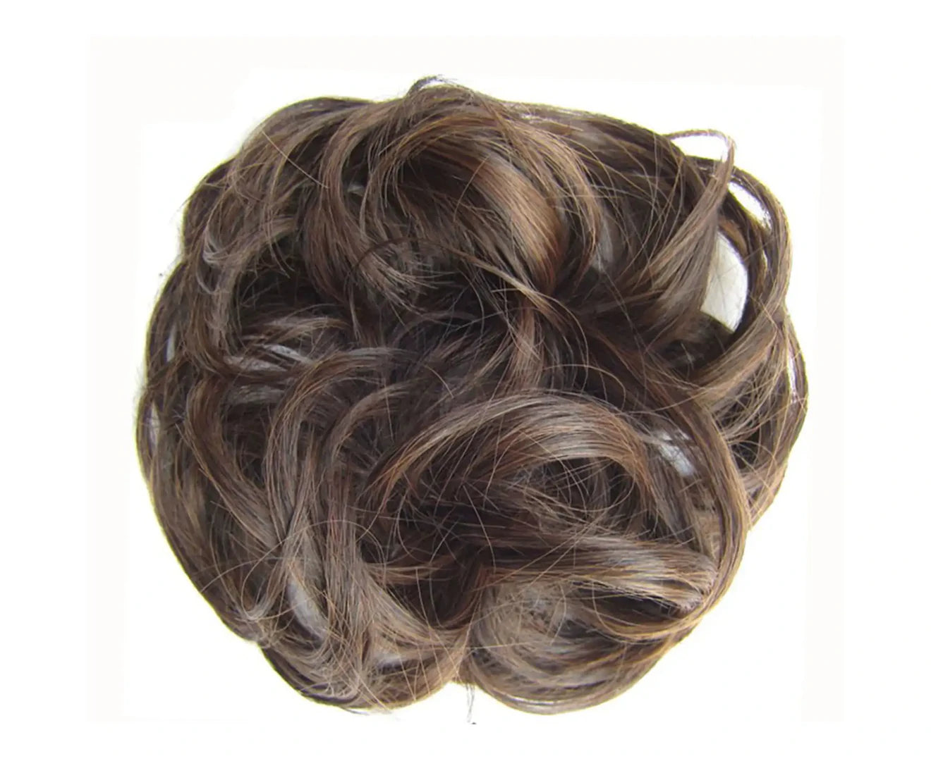 Natural Stunning Curly Hair Extensions Messy Chignon/Bun/Updo Hair Piece – -Black Mix Light Brown