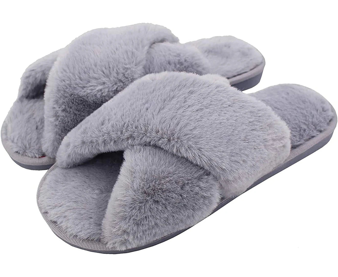 Slippers Women Winter Warm Plush Slippers, Non-Slip Flat Flip Flop Slippers Indoor / Outdoor