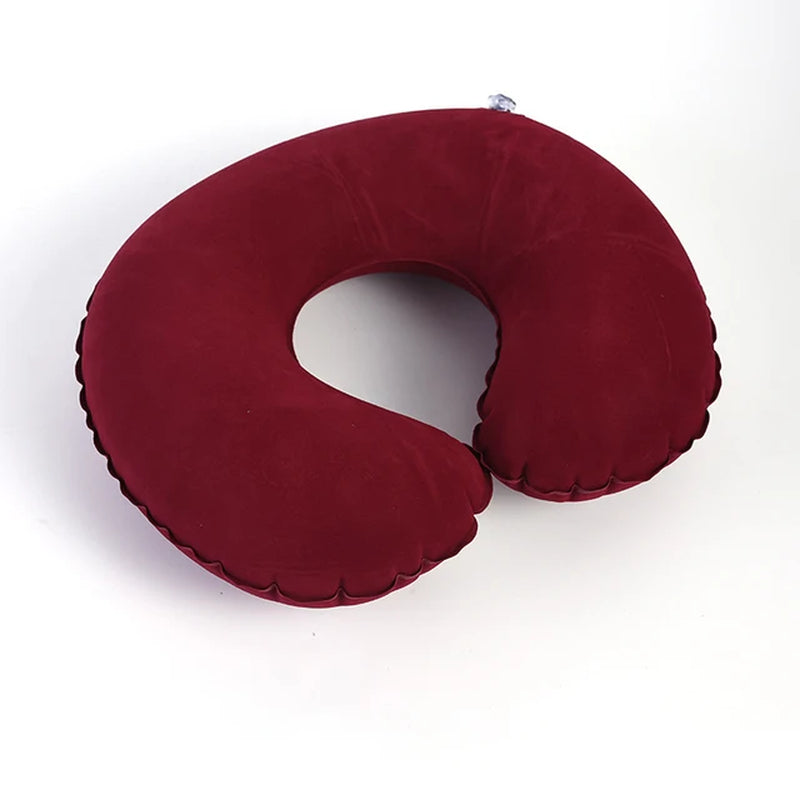 1Pc Inflatable C-Shaped Pillow Travel Neck Pillow Portable round Pillow Cushion