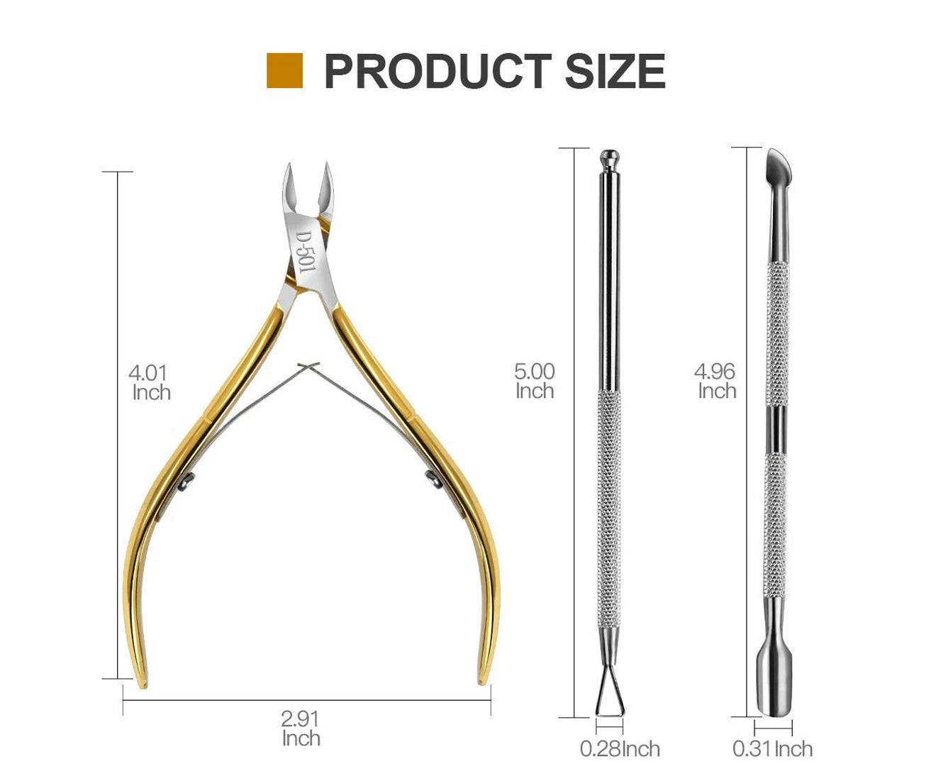 Cuticle Nippers, Cuticle Pusher & Cuticle Peeler,Manicure and Pedicure Cuticle Tools with Cuticle Cutter