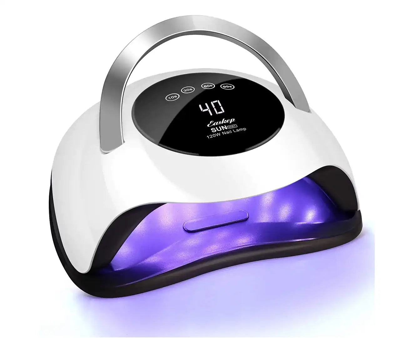 UV LED Nail Lamp 120W Gel Nail Polish UV Light for Nail Dryer Curing Lamp Faster 4 Timer Setting Professional Portable Handle for Fingernail And