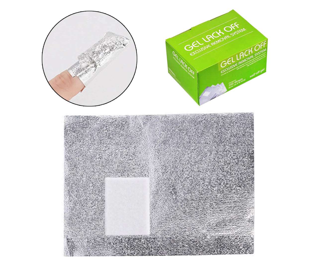 100Pcs Nail Polish Remover Harmless Eco-Friendly User-Friendly Hygienic Labor-Saving Paper Nail Art Soak off Gel Nail Polish Remover Wraps Manicure Tools