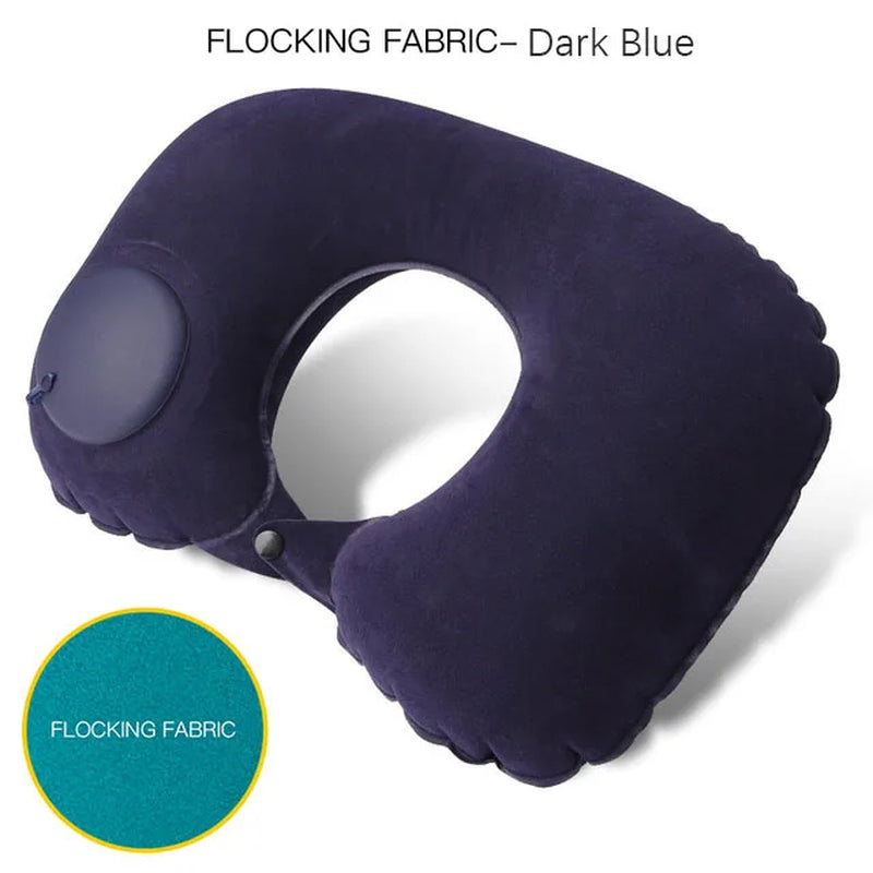 U-Shape Travel Pillow New Pres Inflateble Pillow Neck Portable Folding Outdoor Traveling Car Airplane Inflate Ring Neck Pillows