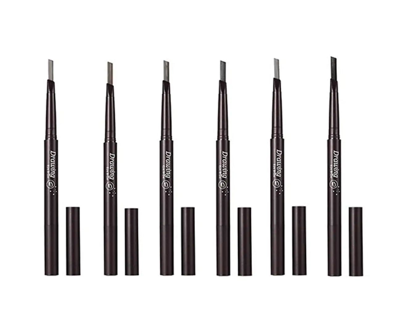 Double-End Waterproof Eyebrow Pencil Eye Brow Brush Eyeliner Makeup Cosmetic Pen-06 Black