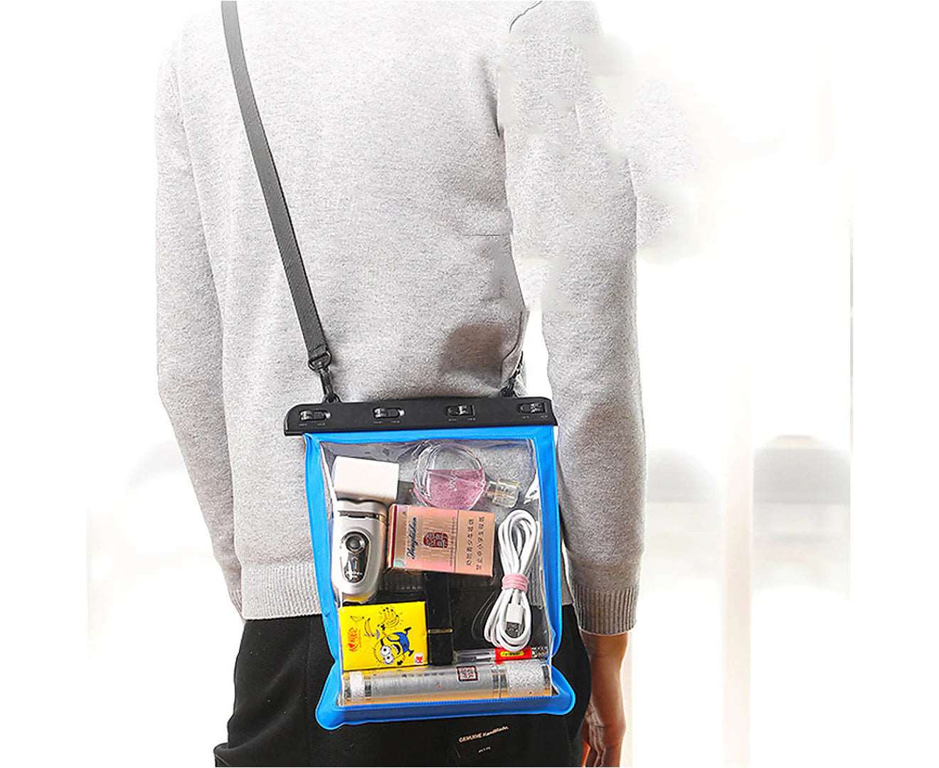 Clear Crossbody Bag Transparent Waterproof Zippered Shoulder Messenger