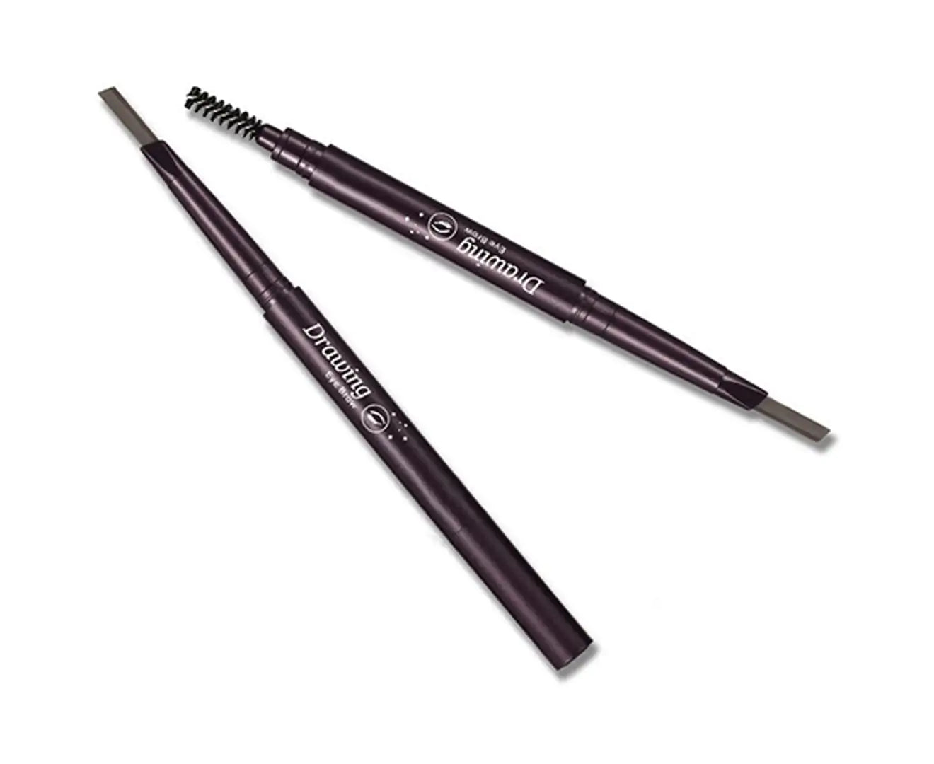 Double-End Waterproof Eyebrow Pencil Eye Brow Brush Eyeliner Makeup Cosmetic Pen-06 Black