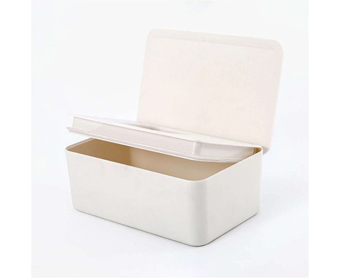 Wet Wipes Dispenser Holder with Lid Tissue Organizer Utility Tabletop Wipes for - White