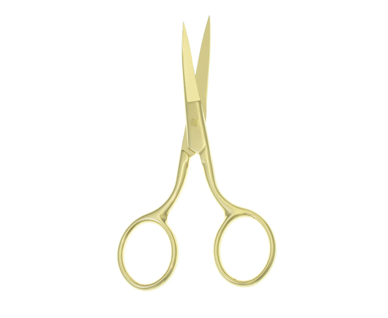 Stainless Steel Fine Straight Professional Grooming Scissors for Personal Care Facial Hair Removal 3.9 Inch (Gold)