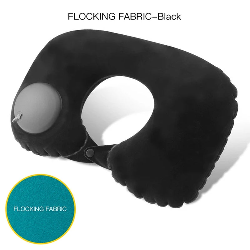 U-Shape Travel Pillow New Pres Inflateble Pillow Neck Portable Folding Outdoor Traveling Car Airplane Inflate Ring Neck Pillows