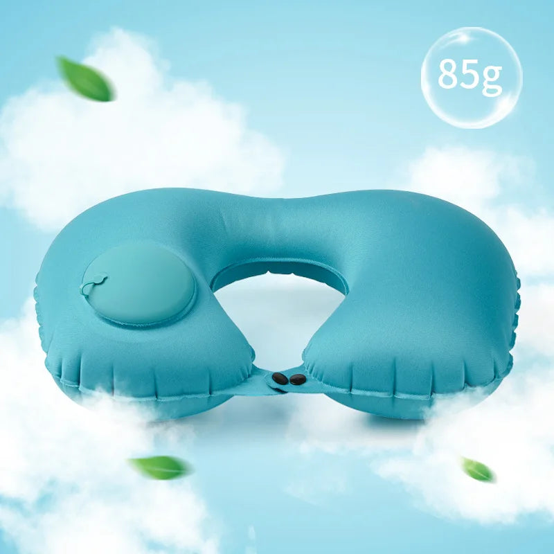 U-Shape Travel Pillow New Pres Inflateble Pillow Neck Portable Folding Outdoor Traveling Car Airplane Inflate Ring Neck Pillows