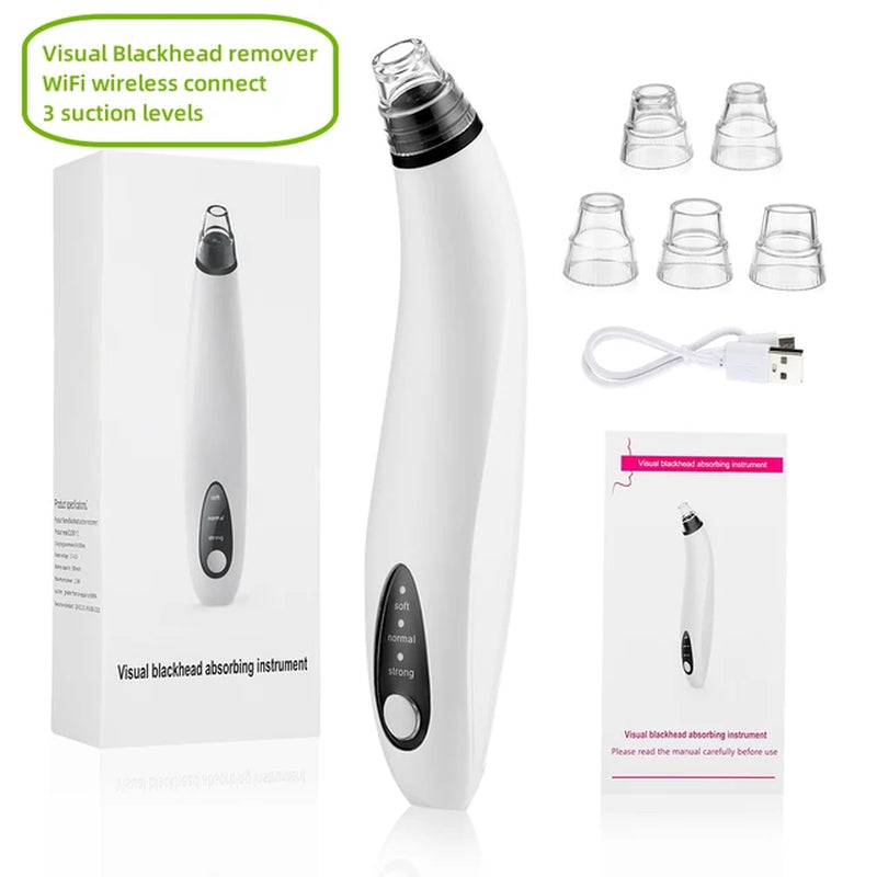 Beauty Electric Blackhead Remover Facial Cleaner Black Point Vacuum Suction Black Head Dots Remover Extractor Skin Care Tools