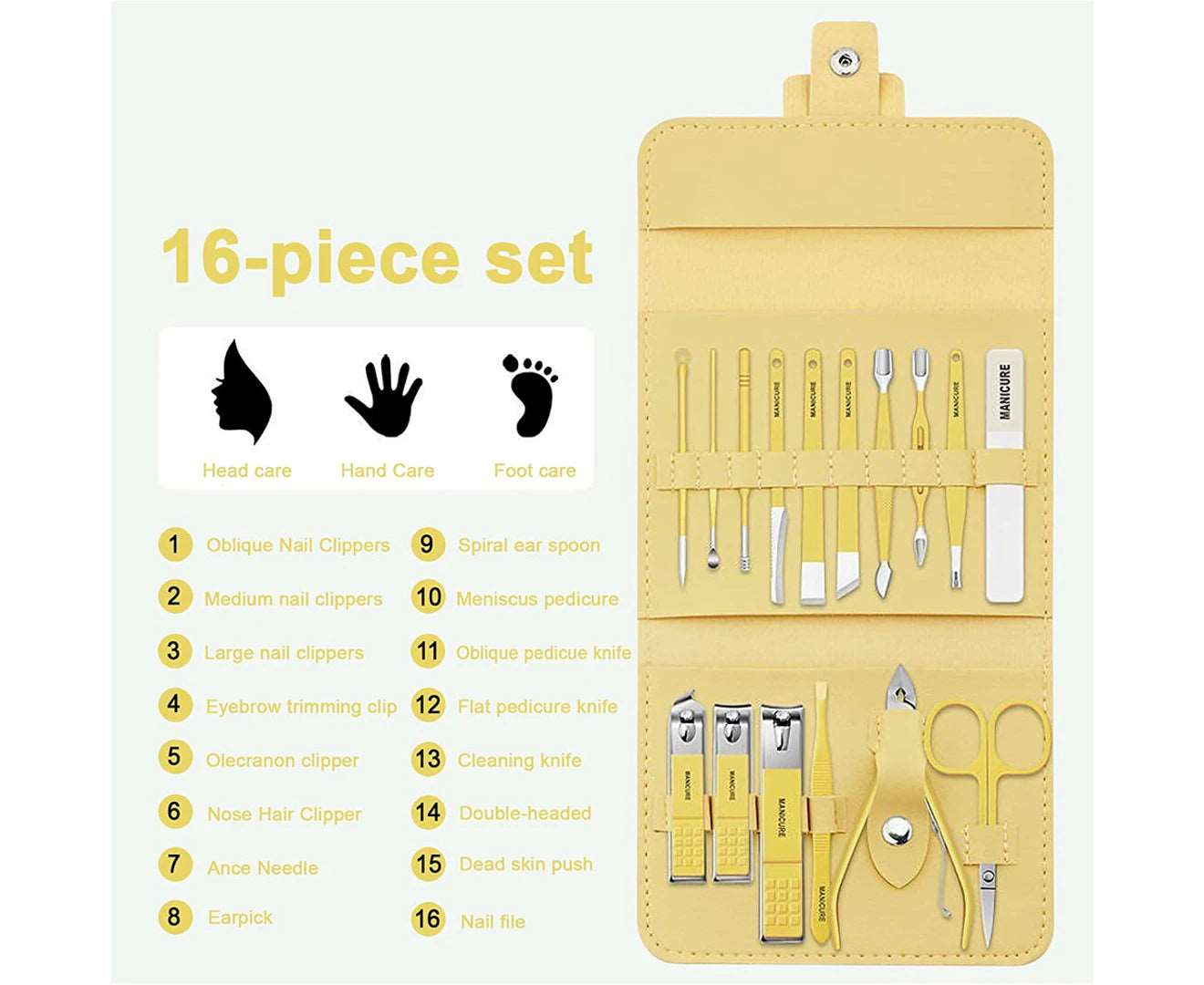 12Pcs/Nail Kit, Nail Clippers, Foot Spa, Foot Scrubber, Pedicure Kit, Foot Bath, Manicure Set