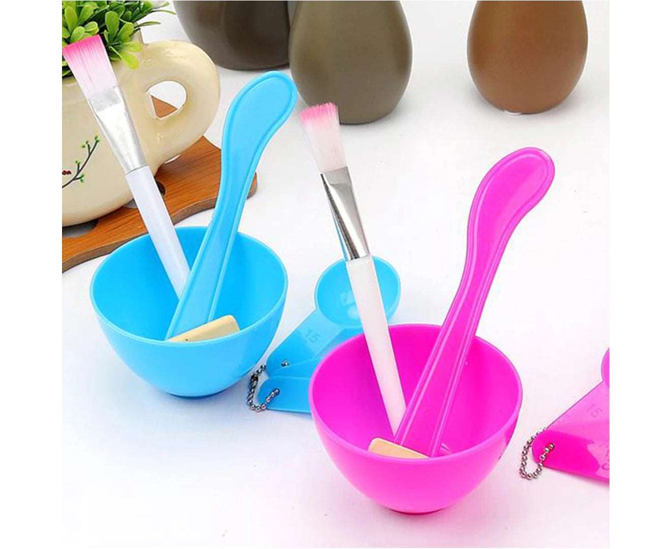 4 in 1 DIY Homemade Makeup Beauty Facial Face Mask Bowl Brush Spoon Stick Tools