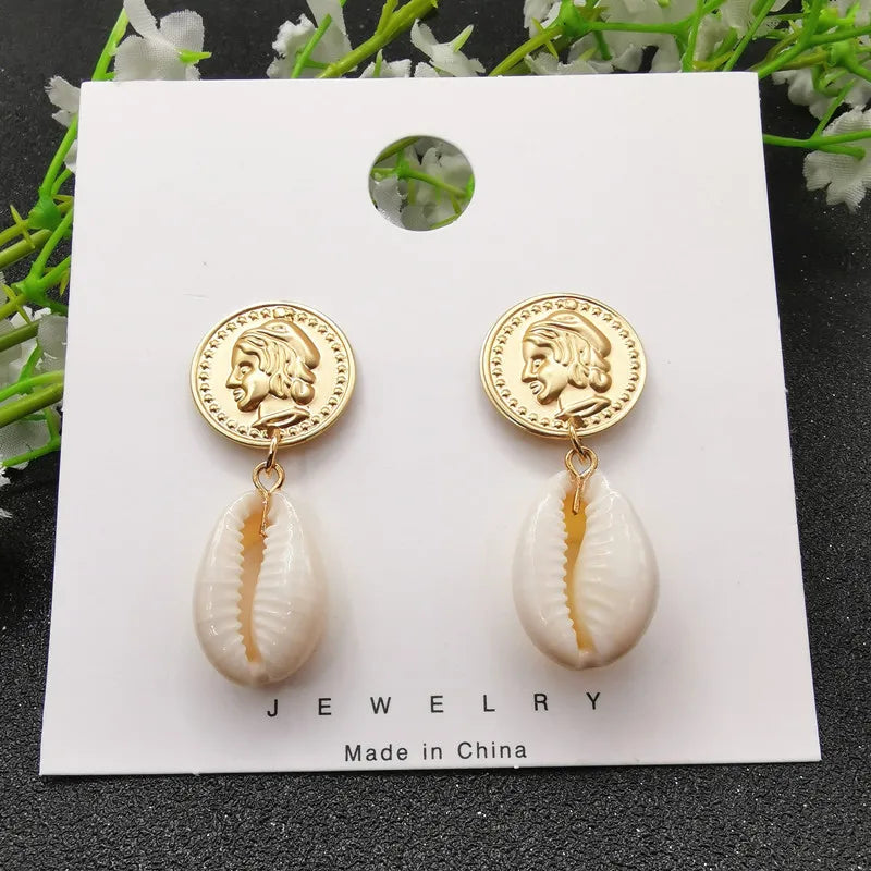 JCYMONG New 13 Model Sea Shell Earrings For Women Bohemain Ocean