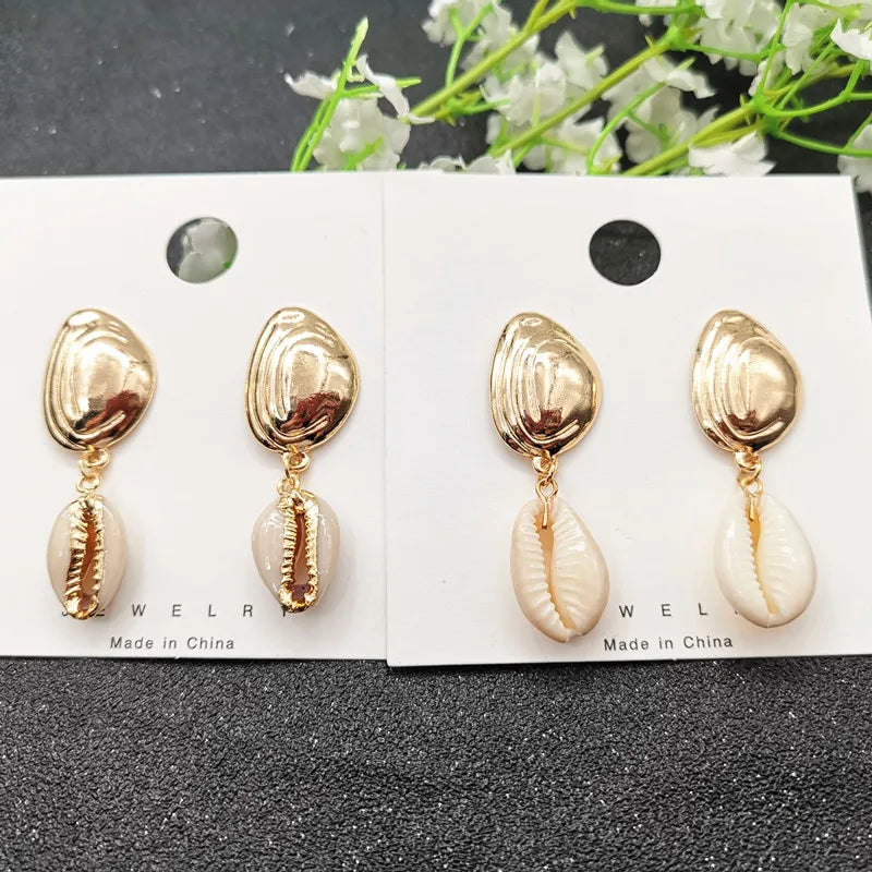 JCYMONG New 13 Model Sea Shell Earrings For Women Bohemain Ocean