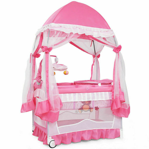 Portable Baby Crib Playpen Cradle Bassinet Changing Pad Mosquito Net