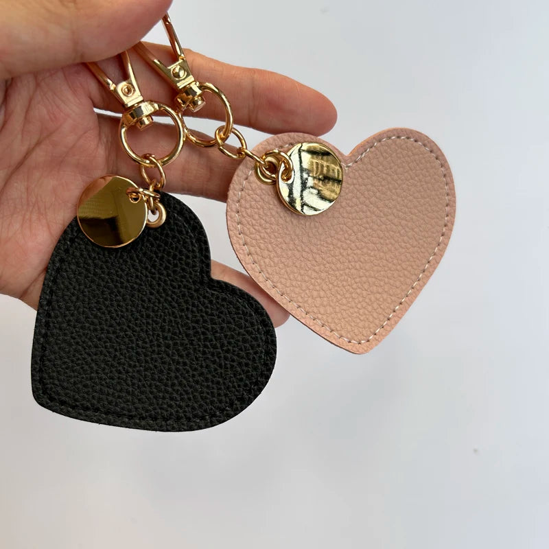 Heart-shaped PU Leather Key Chains for Women Cute Love Keyring