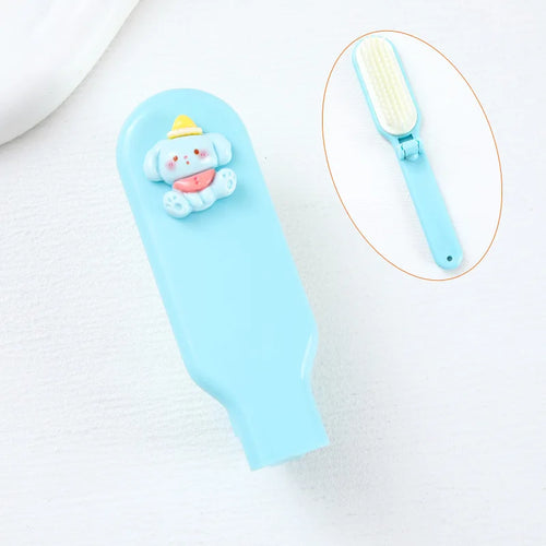 Cute Cartoon Mini Folding Comb Portable Small Comb Ladies Long Hair