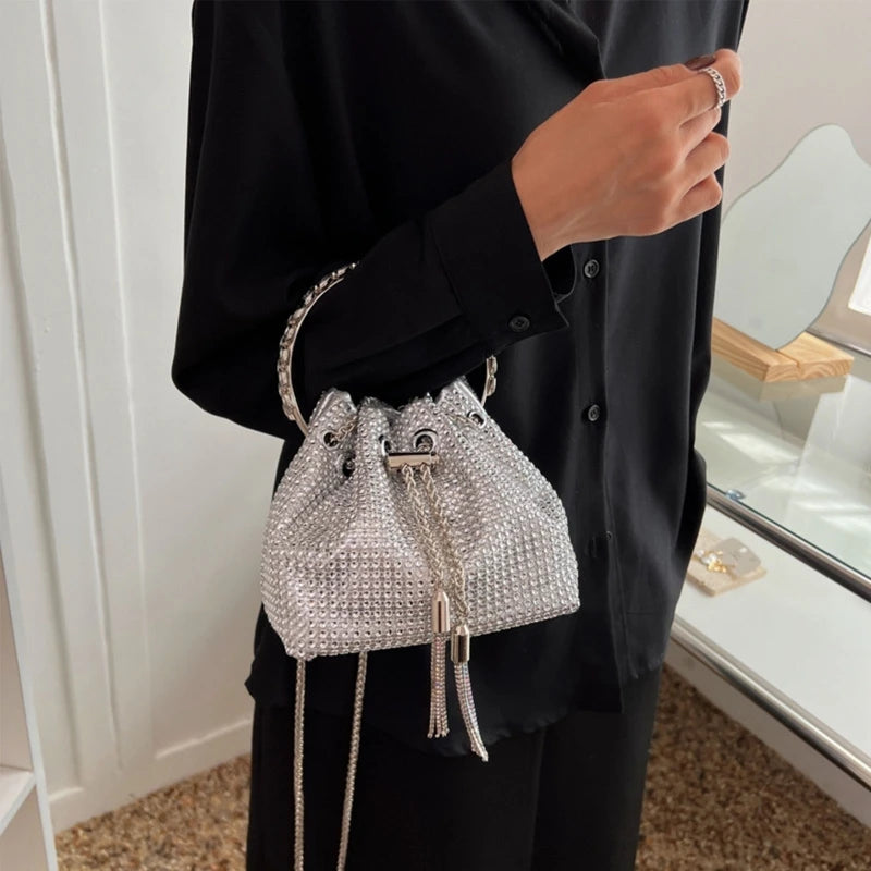 Delicate Crystal for Rhinestone Evening Bag Crossbody Bag Bucket Bag