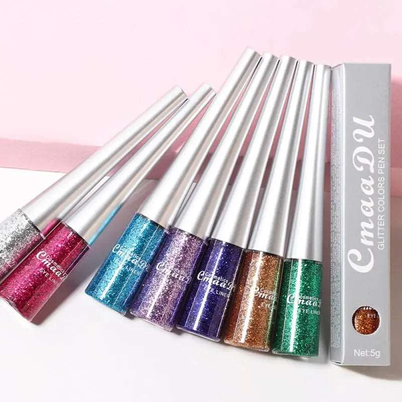 1PC Glitter Eyeliners Liquid Shiny Eye Liners Pigment Silver Green