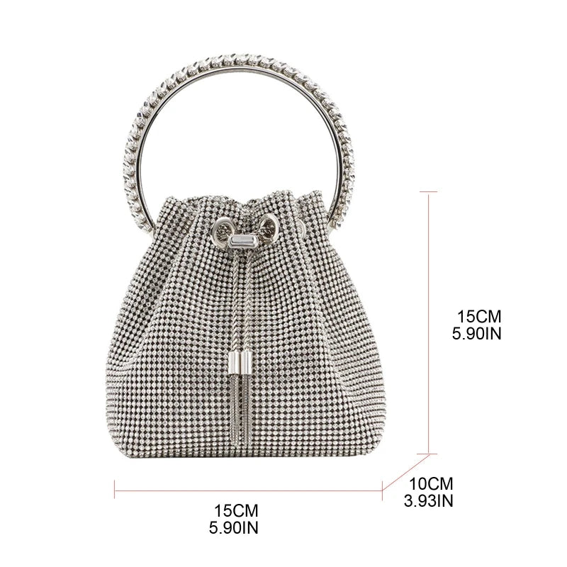 Delicate Crystal for Rhinestone Evening Bag Crossbody Bag Bucket Bag