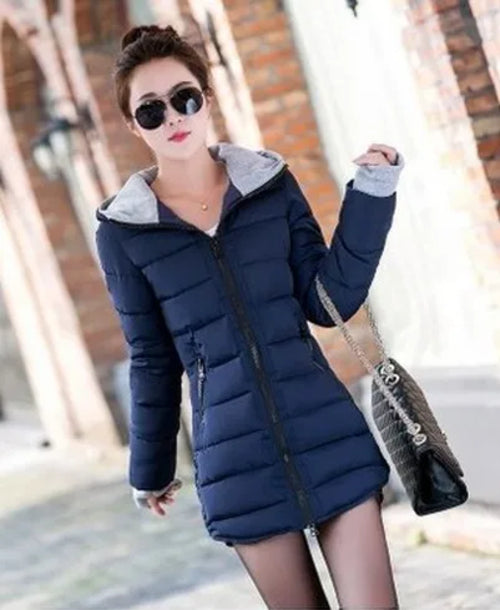 Autumn Winter Clothes Women Down Cotton Fashion Ladies Hooded Coat